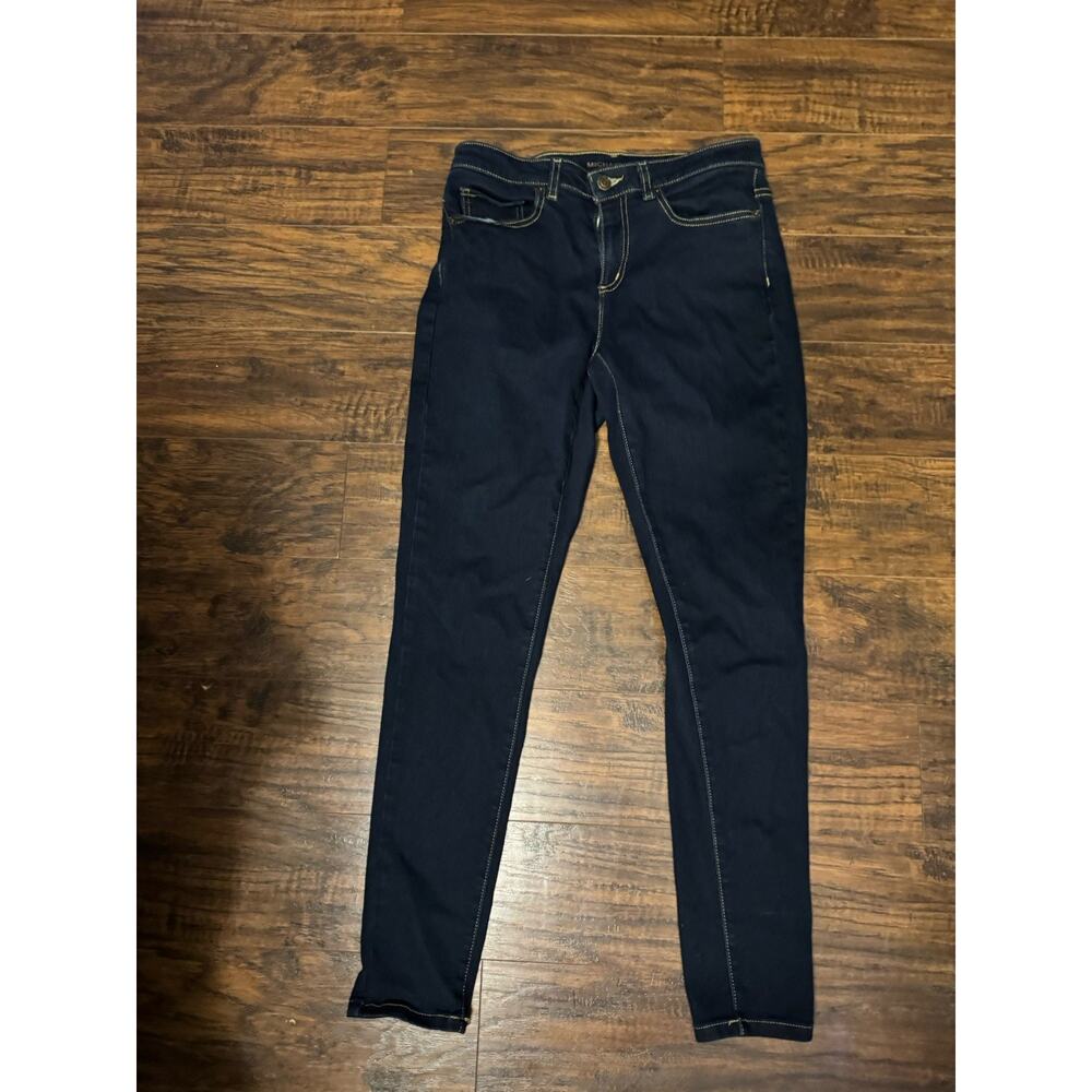 Michael Kors Women's Izzy Skinny Dark Wash Denim Jeans Blue Cotton Blend Size 8